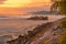 Dusk on the Tapaktuan beach in Aceh, Indonesia.