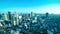 A dusk timelapse of panorama cityscape near the railway in Osaka wide shot panning