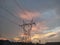 Dusky cloud with powerline standing