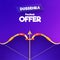 Dussehra Sale Poster Design With Archer Bow, Arrow On Blue And Purple