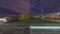 Dusseldorf at dusk. 360 degree panoramic seamless video loop