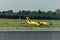 Dusseldorf, Germany 03.09.2017: ADAC air ambulance taxi plane towards runway to depart Dusseldorf International Airport
