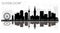 Dusseldorf Germany City Skyline Black and White Silhouette with