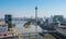 Dusseldorf Media Harbor Medienhafen with Rheinturm tower