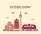 Dusseldorf skyline vector illustration linear