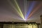 Dusseldorf television tower, rheinturm laser show at night