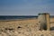 Dust bin on the beach of Cadzand Bad, The Netherlands