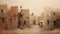 Dust-covered City Street: A Moosa Al Halyan Inspired Oil Painting