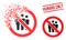 Dust Dot Forbidden People Icon and Grunge Humans Only Seal Stamp