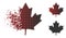 Dust Dotted Halftone Maple Leaf Icon
