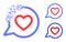 Dust Pixel Romantic Heart Message Icon with Halftone Version