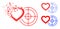 Dust Pixel Romantic Heart Target Icon with Halftone Version