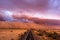 Dust storm in the desert