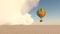 Dust storm and fantasy hot air balloon