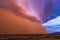 Dust storm moves through the Arizona desert.