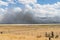 Dust storm in Surprise Valley, California