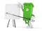 Dustbin character with blank whiteboard