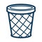 Dustbin or circle container for garbage silhouette outline vector