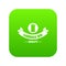 Dustbin icon green vector