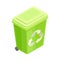 Dustbin for Recyclable Materials as Renewable Green Energy Source Isometric Vector Illustration