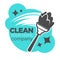 Duster and dust wiping, clean company isolated icon