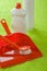 Dustpan brush and bottles