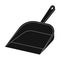 Dustpan icon in black style isolated on white background. Cleaning symbol.