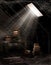 Dusty attic with books