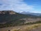 Dusty dirt road in park las araucarias in patagonia