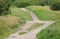 Dusty dirt road in rural areas