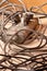 Dusty power cords tangled mess