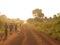 Dusty road in Ghana, Africa