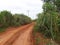 Dusty road in Ghana, Africa