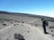 Dusty trail on the high plains of Kilimanjaro