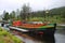 Dutch barge moored on Scottish canal