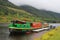 Dutch barge moored on Scottish canal
