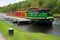 Dutch barge at mooring on Scottish canal