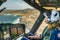 The Dutch Caribbean Coastguard - female pilot over Aruba