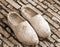 Dutch clogs made in wood with sepia toned effect
