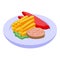 Dutch cuisine icon isometric vector. Cheese plate