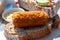 Dutch fast food, deep fried croquettes filled with ground beef meat served on bread