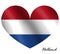 Dutch flag in heart shape illustration - Holland country flag