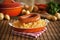 Dutch food: mashed potatoes, carrots and onions or `Hutspot`