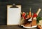 Dutch Holiday Sinterklaas background. Children`s shoes, carrots