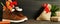 Dutch Holiday Sinterklaas background. Children`s shoes, carrots