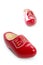 Dutch Holland red wooden shoes isolated