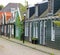 Dutch houses in a narrow street of a village