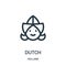 dutch icon vector from holland collection. Thin line dutch outline icon vector illustration. Linear symbol for use on web and