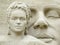 Dutch lady portrait sand sculpture