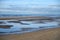 Dutch landscape, North sea sandy beach during low tide near Castricum aan Zee, Netherlands